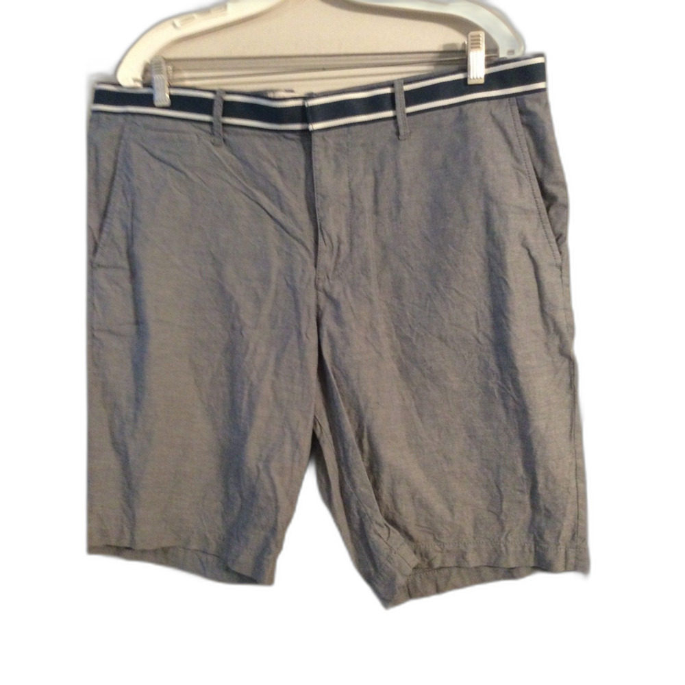 Original Penguin Men's Shorts 36" Blue White Oxford Slim Fit VNC